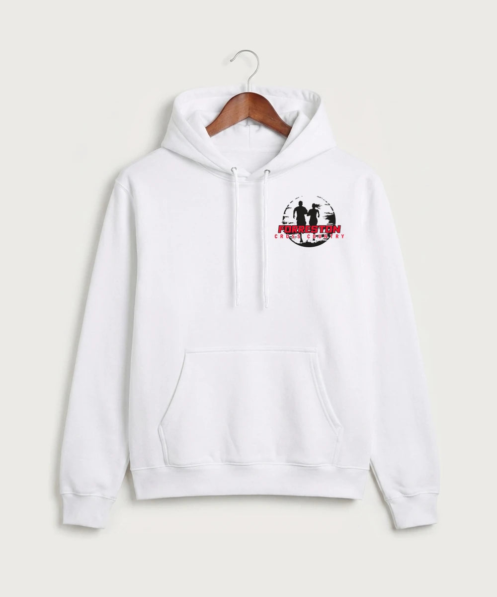 Forreston Cross Country - White Port & Co Core Fleece Pullover Hooded Sweatshirt. PC78H