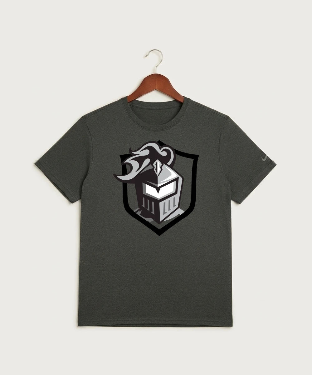 Kingsland High School Volleyball (Girls) - Dark Smoke Heather Nike Swoosh Sleeve rLegend Tee NKDX8730