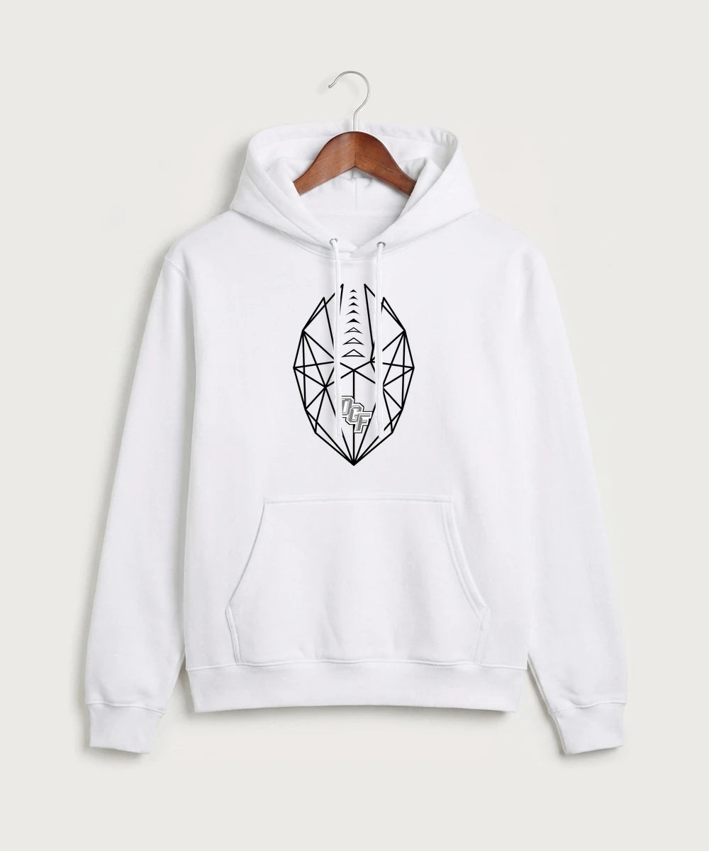 DGF High School Football (Boys) - White Port & Co Core Fleece Pullover Hooded Sweatshirt. PC78H