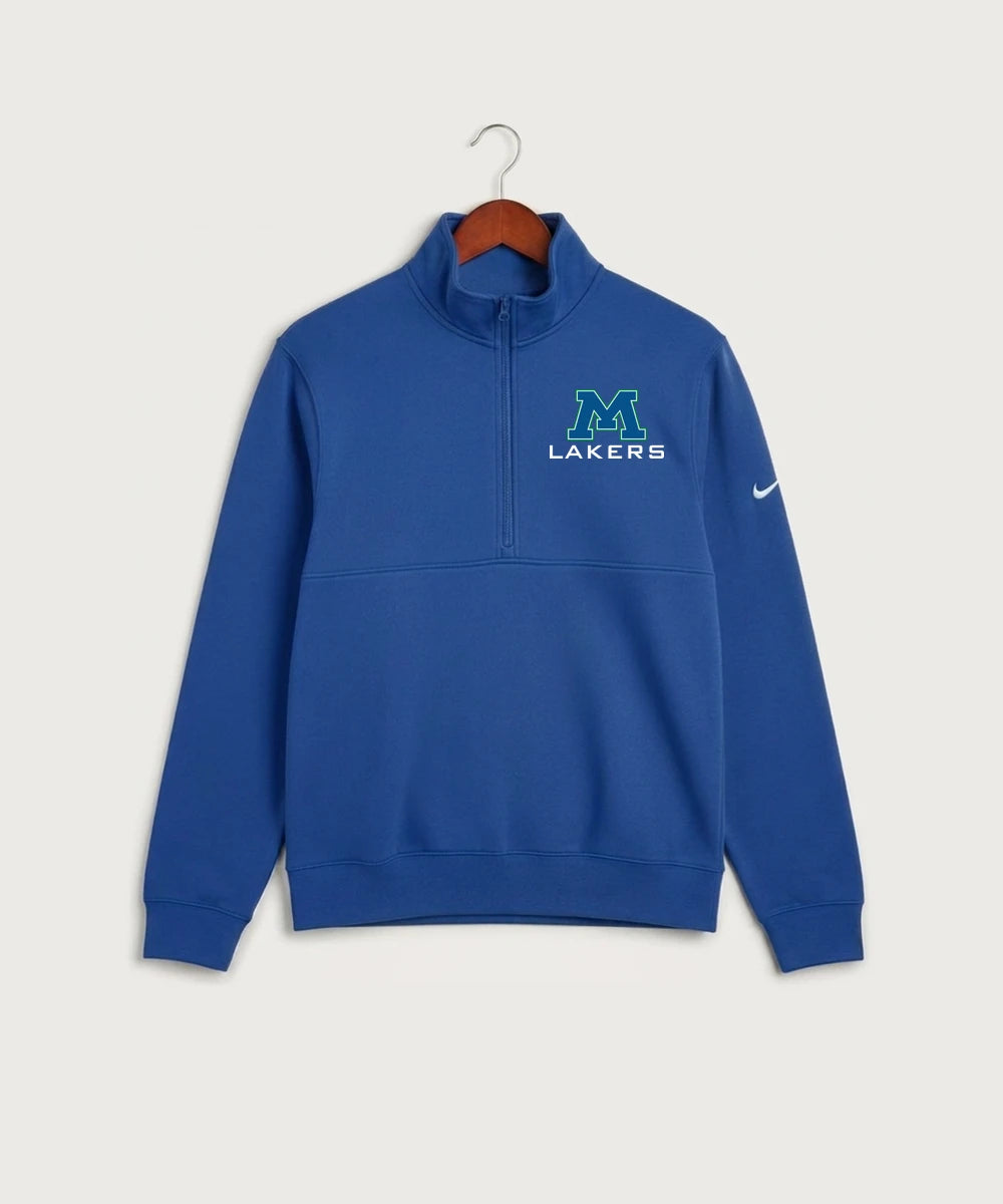 Minnewaska Area High School Football (Boys) - Game Royal Nike Club Fleece Sleeve Swoosh 1/2-Zip NKDX6718