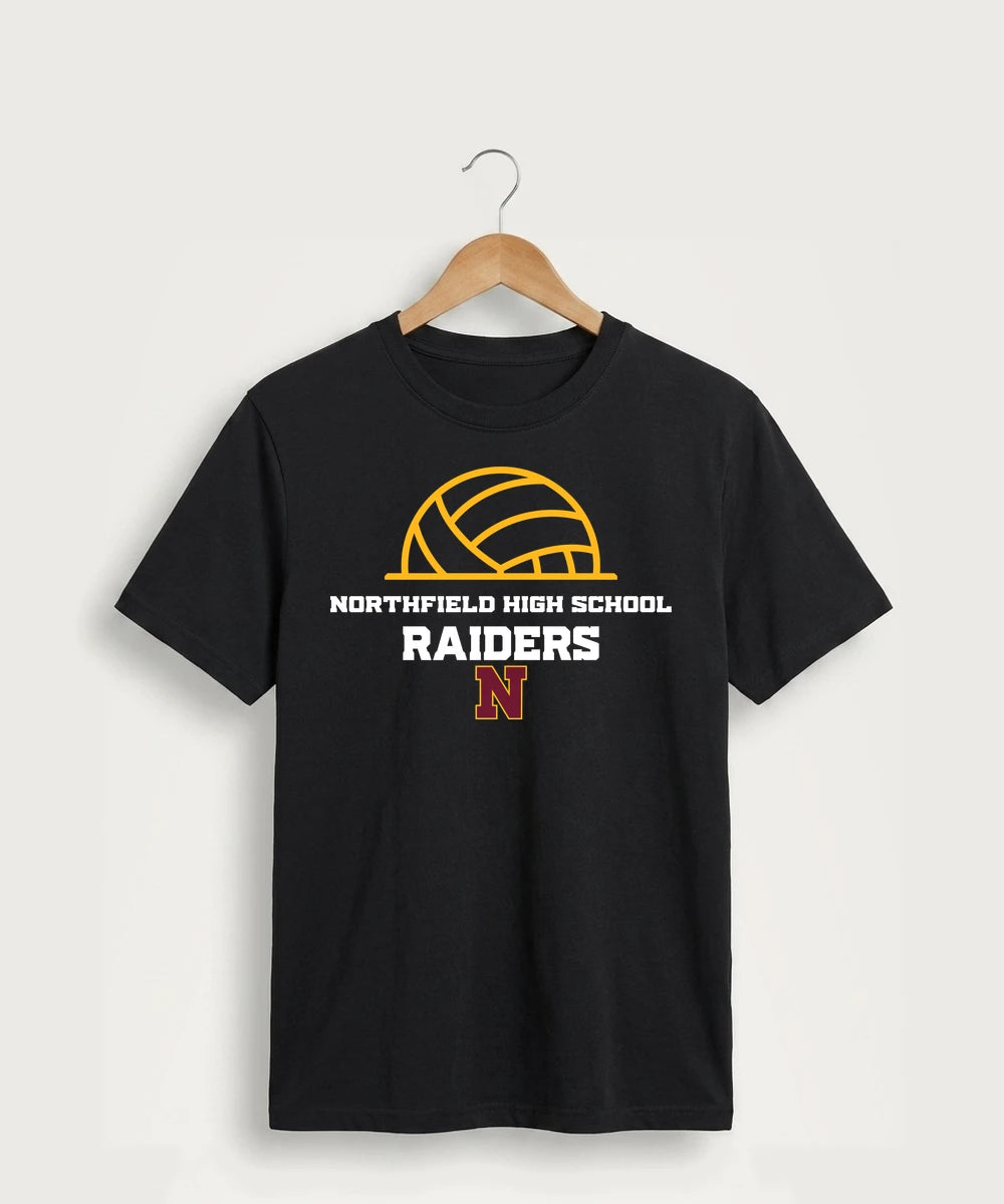 Northfield High School Volleyball (Girls) - Jet Black Port & Co Core Cotton Tee. PC54