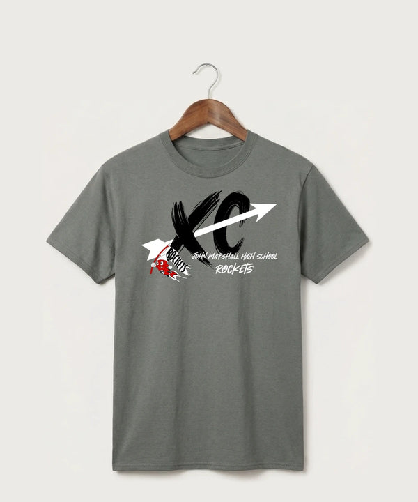 John Marshall High School Cross Country (Coed) - Medium Grey Port & Co Core Cotton Tee. PC54
