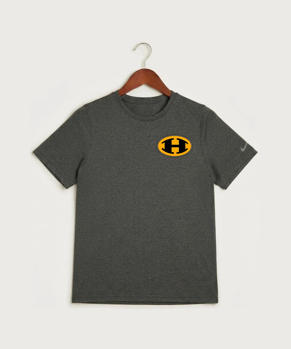 Hutchinson High School Football (Boys) - Dark Smoke Heather Nike Youth Swoosh Sleeve rLegend Tee NKDX8787
