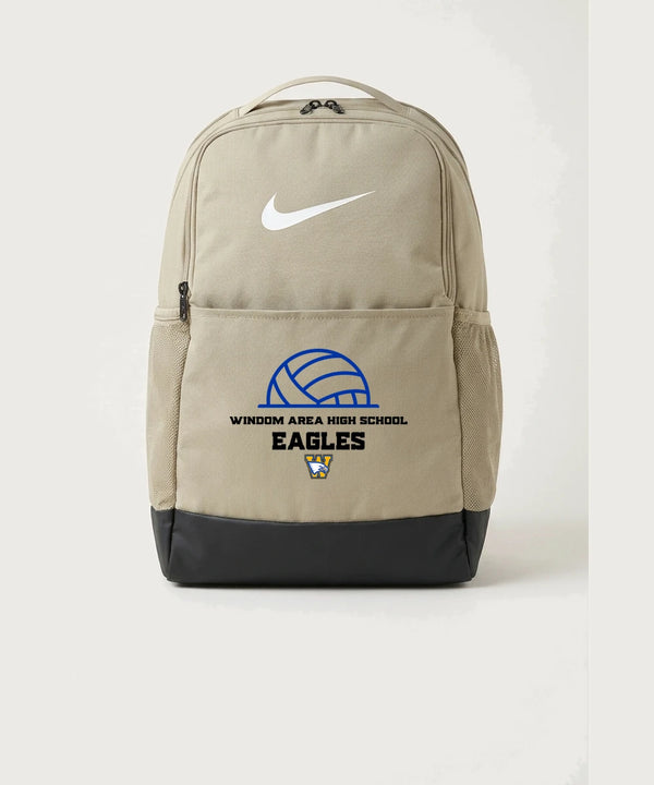 Windom Area High School Volleyball (Girls) - Desert Khaki Nike Brasilia Medium Backpack NKDH7709