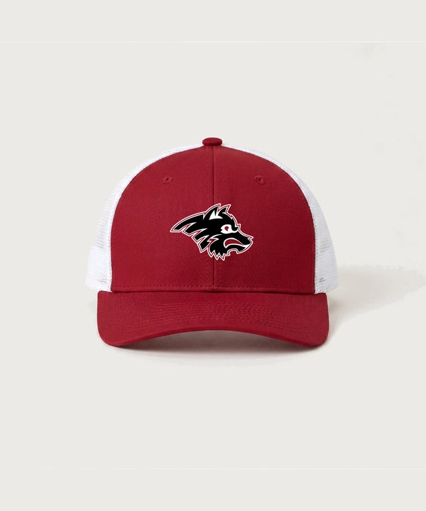 Milaca High School Football (Boys) - Deep Red/ White Sport-Tek Club Trucker Cap STC46