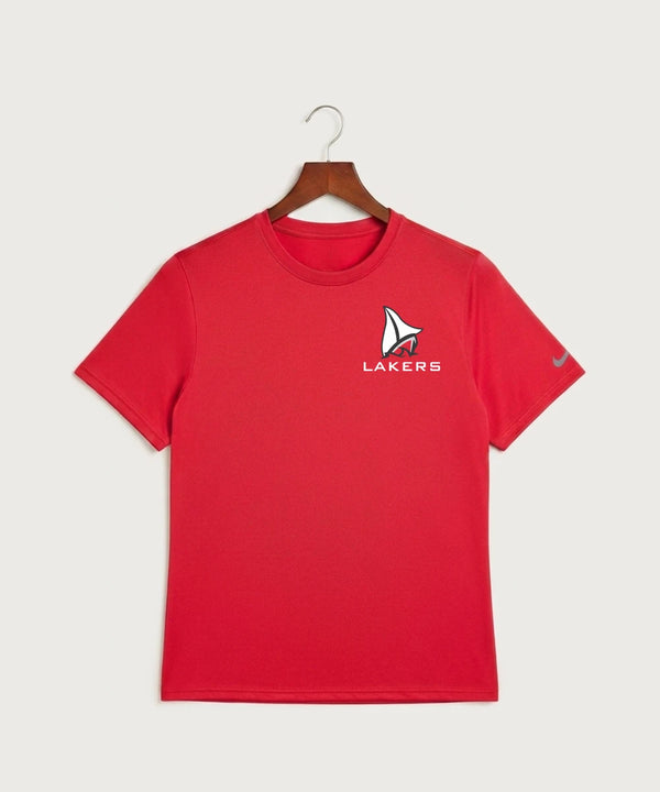 Detroit Lakes Community High School Football (Boys) - University Red Nike Swoosh Sleeve rLegend Tee NKDX8730