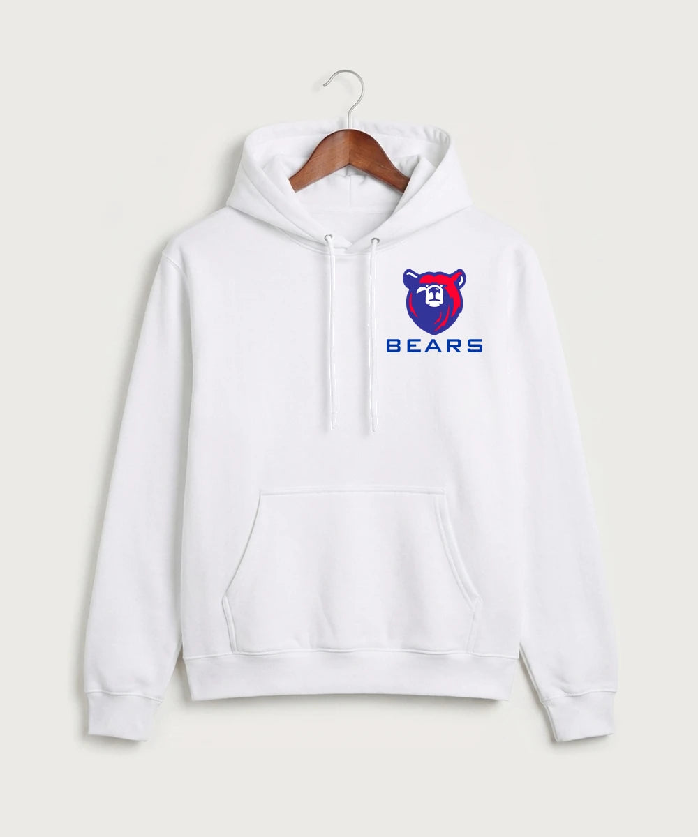 Bertha Hewitt High School Football (Boys) - White Port & Co Core Fleece Pullover Hooded Sweatshirt. PC78H