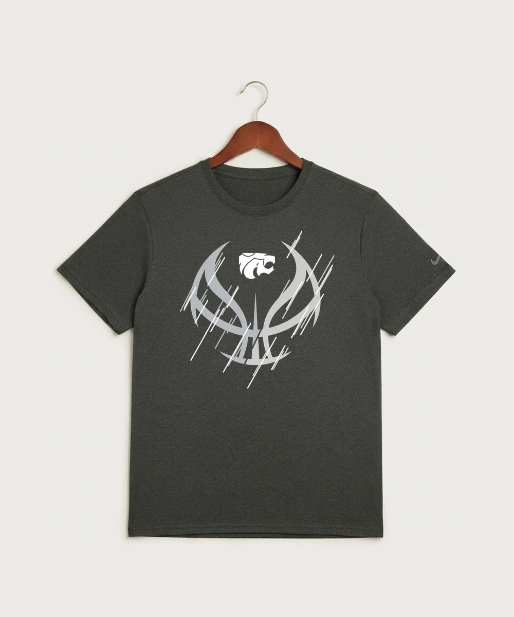 Axtell High School Basketball (Girls) Team Store - Dark Smoke Heather Nike Swoosh Sleeve rLegend Tee NKDX8730