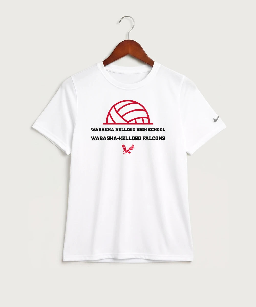 Wabasha Kellogg High School Volleyball (Girls) - White Nike Youth Swoosh Sleeve rLegend Tee NKDX8787