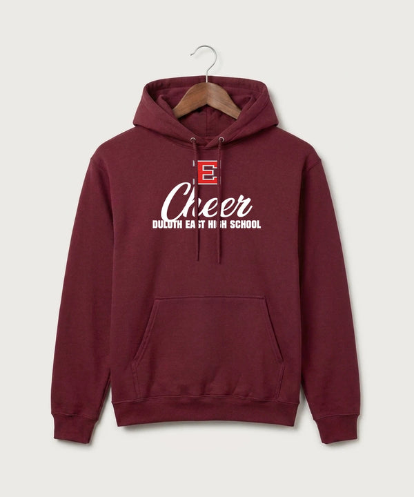 Duluth East High School Cheer (Coed) - Cardinal Port & Co Core Fleece Pullover Hooded Sweatshirt. PC78H