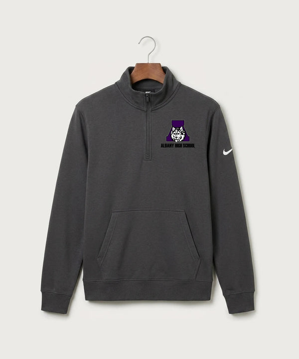 Albany High School Basketball (Boys) - Anthracite Nike Club Fleece Sleeve Swoosh 1/2-Zip NKDX6718