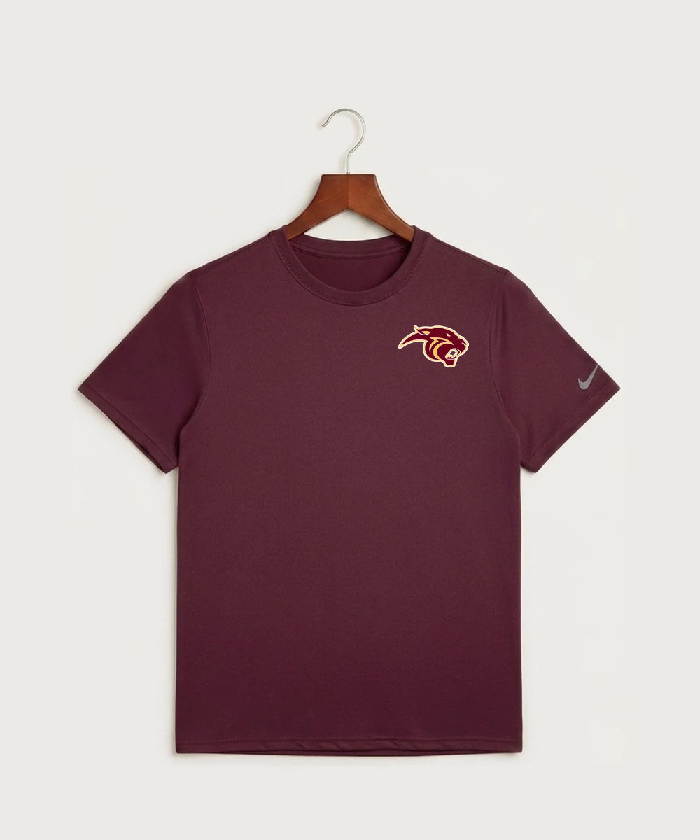Pine Island High School Football (Boys) - Deep Maroon Nike Swoosh Sleeve rLegend Tee NKDX8730