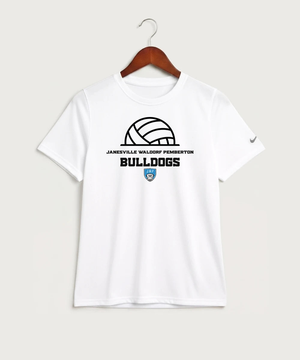Janesville Waldorf Pemberton Volleyball (Girls) - White Nike Youth Swoosh Sleeve rLegend Tee NKDX8787