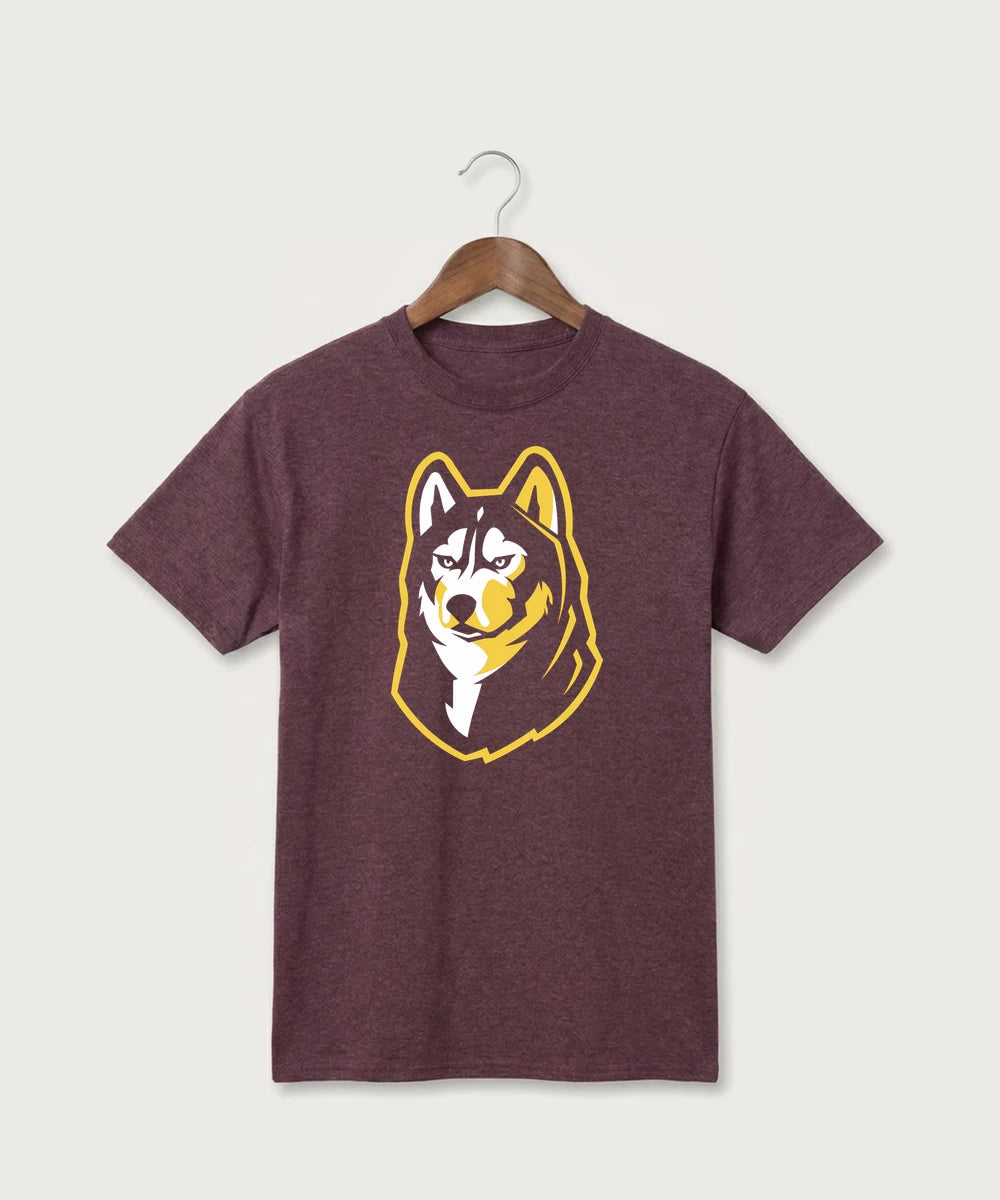 Pillager High School Football (Boys) - Heather Athletic Maroon Port & Co Core Cotton Tee. PC54