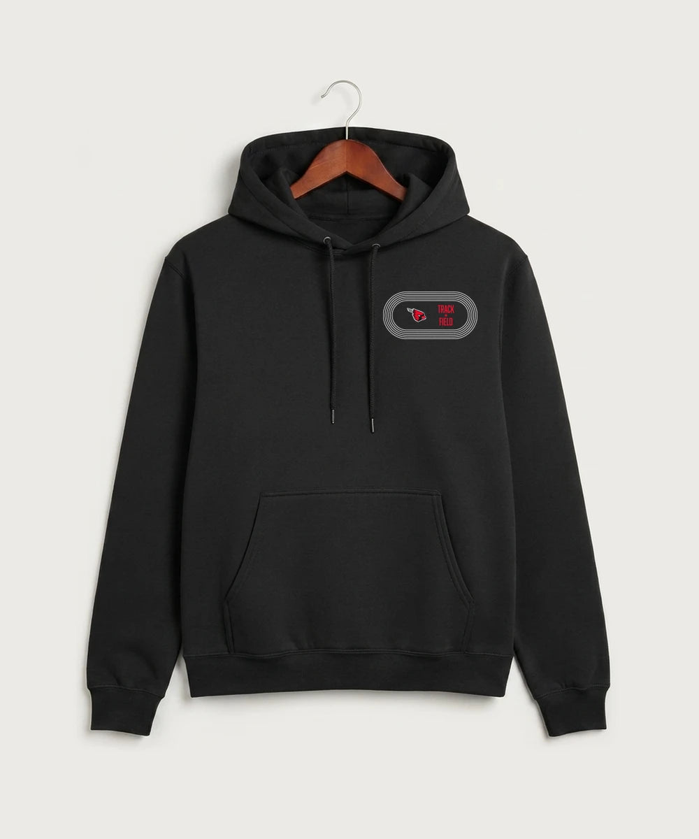 GF E2E Test 02 Track and Field - Jet Black Port & Co Core Fleece Pullover Hooded Sweatshirt. PC78H