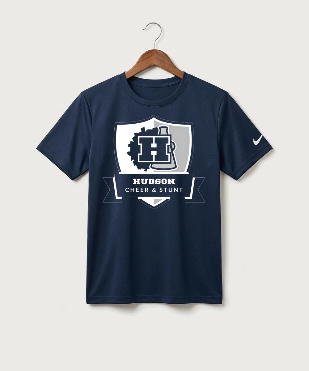 Hudson Cheer & Stunt - College Navy Nike Youth Swoosh Sleeve rLegend Tee NKDX8787