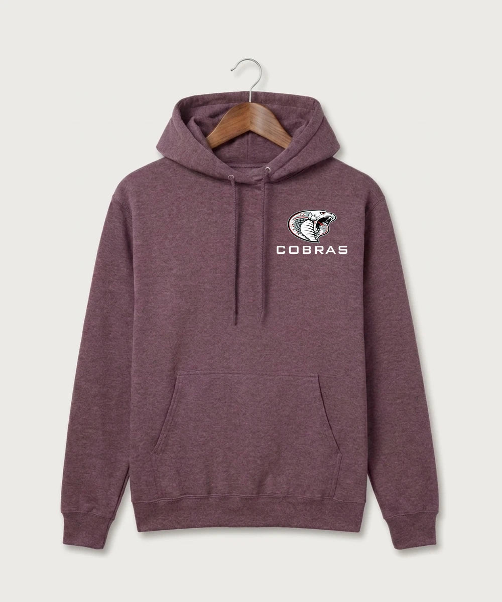 Triton High School Volleyball (Girls) - Heather Athletic Maroon Port & Co Core Fleece Pullover Hooded Sweatshirt. PC78H
