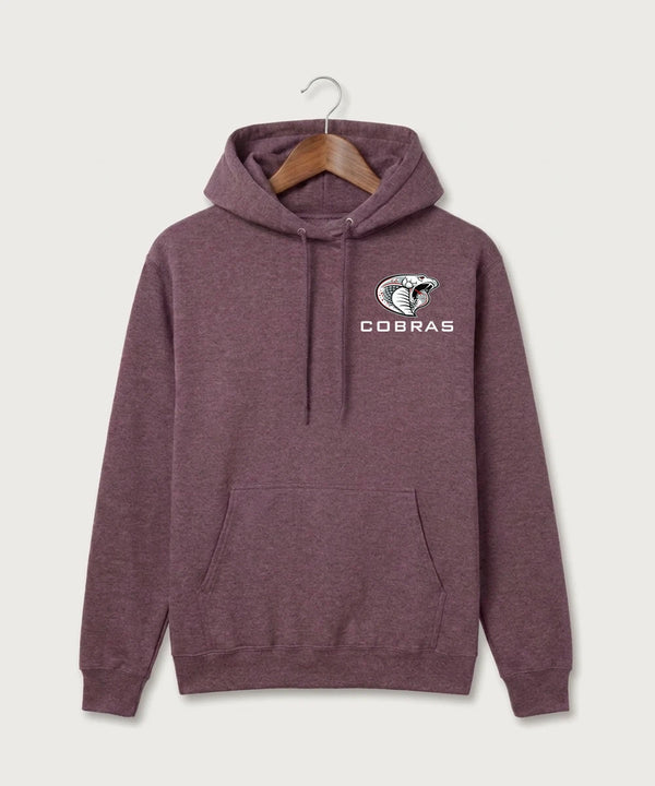 Triton High School Volleyball (Girls) - Heather Athletic Maroon Port & Co Core Fleece Pullover Hooded Sweatshirt. PC78H