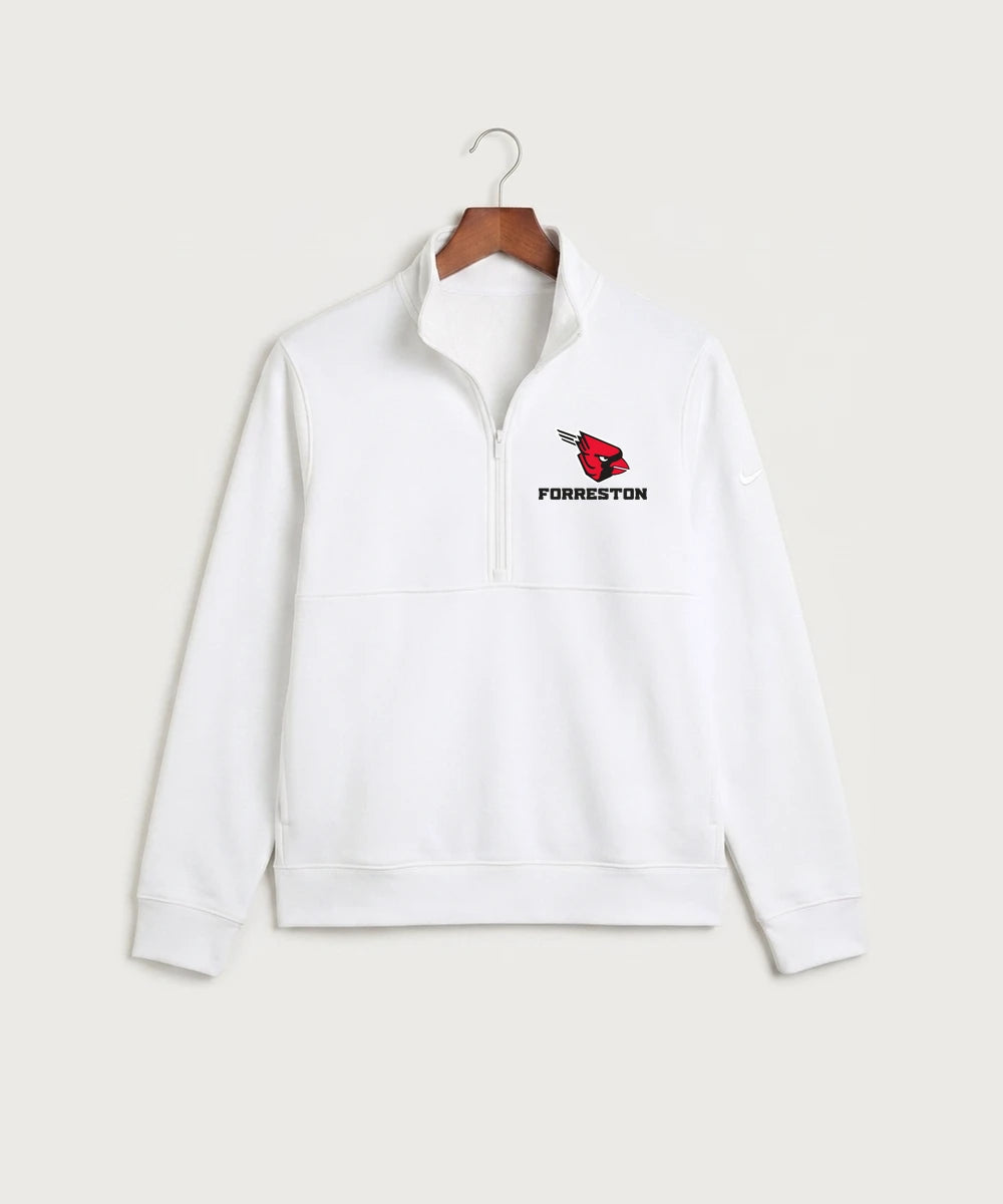 Forreston Softball - White Nike Club Fleece Sleeve Swoosh 1/2-Zip NKDX6718