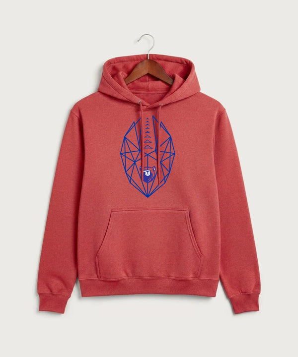 Bertha Hewitt High School Football (Boys) - Heather Red Port & Co Core Fleece Pullover Hooded Sweatshirt. PC78H