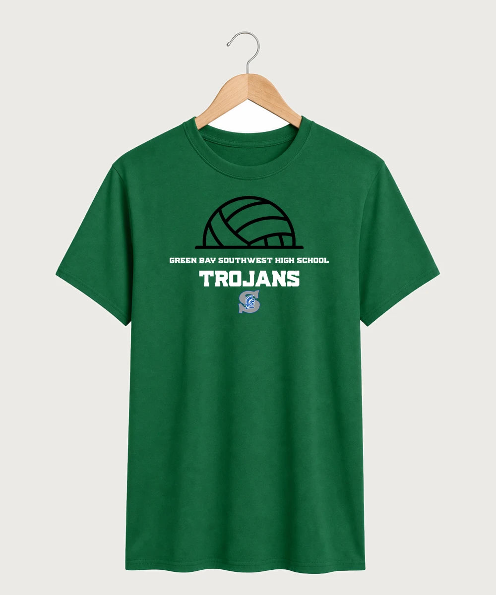 Green Bay Southwest High School Volleyball (Girls) - Athletic Kelly Port & Co Core Cotton Tee. PC54