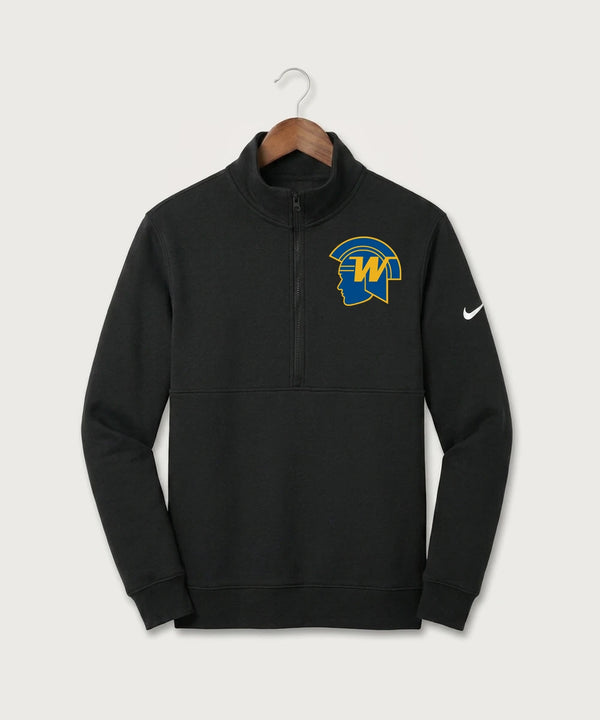 Wayzata High School Football (Boys) - Black Nike Club Fleece Sleeve Swoosh 1/2-Zip NKDX6718