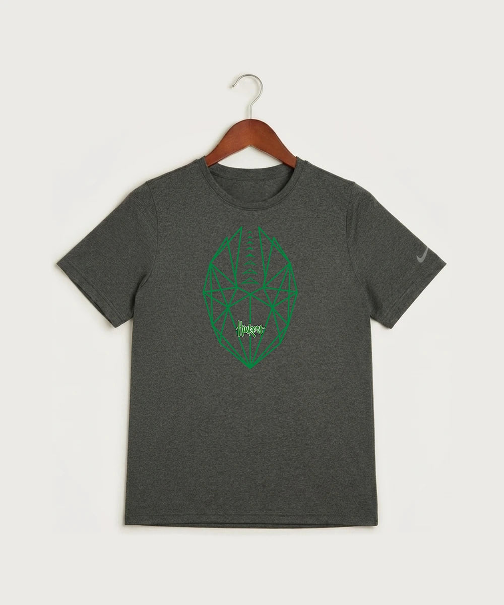 Holdingford High School Football (Boys) - Dark Smoke Heather Nike Youth Swoosh Sleeve rLegend Tee NKDX8787