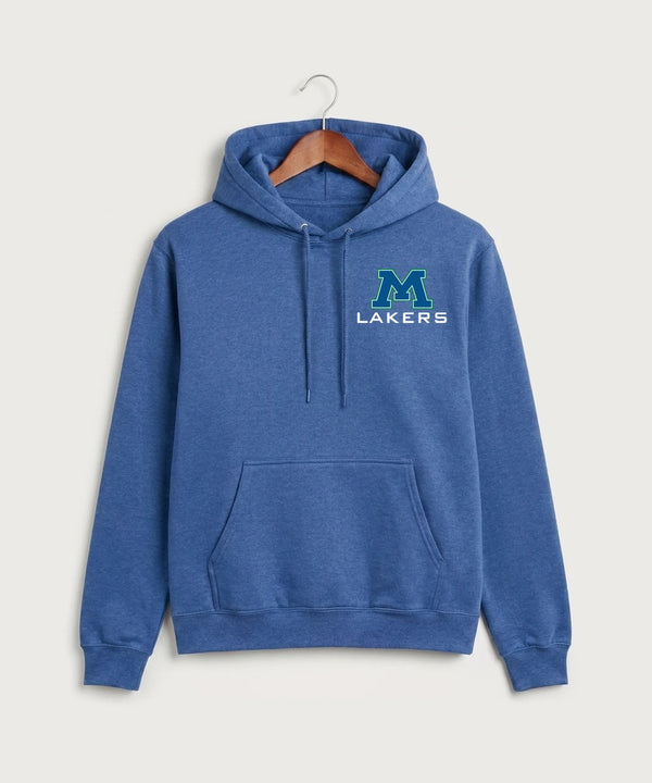 Minnewaska Area High School Football (Boys) - Heather Royal Port & Co Core Fleece Pullover Hooded Sweatshirt. PC78H
