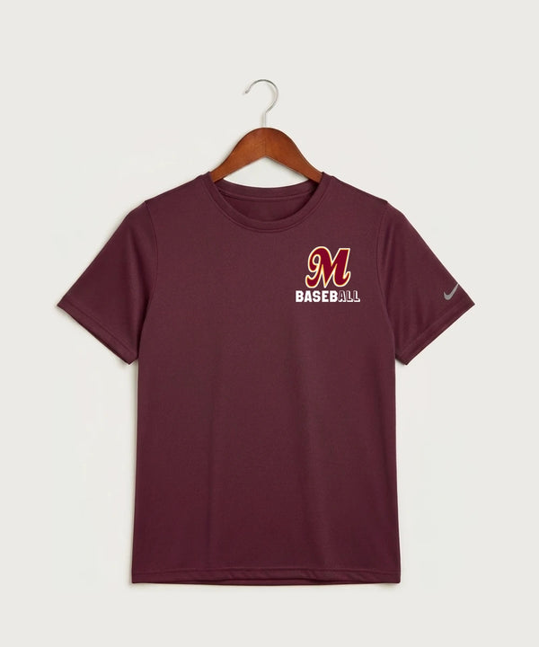 MAYBA Baseball Team Store - Deep Maroon Nike Youth Swoosh Sleeve rLegend Tee NKDX8787