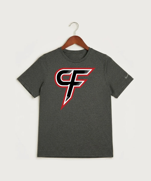 Cannon Falls High School Volleyball (Girls) - Dark Smoke Heather Nike Youth Swoosh Sleeve rLegend Tee NKDX8787