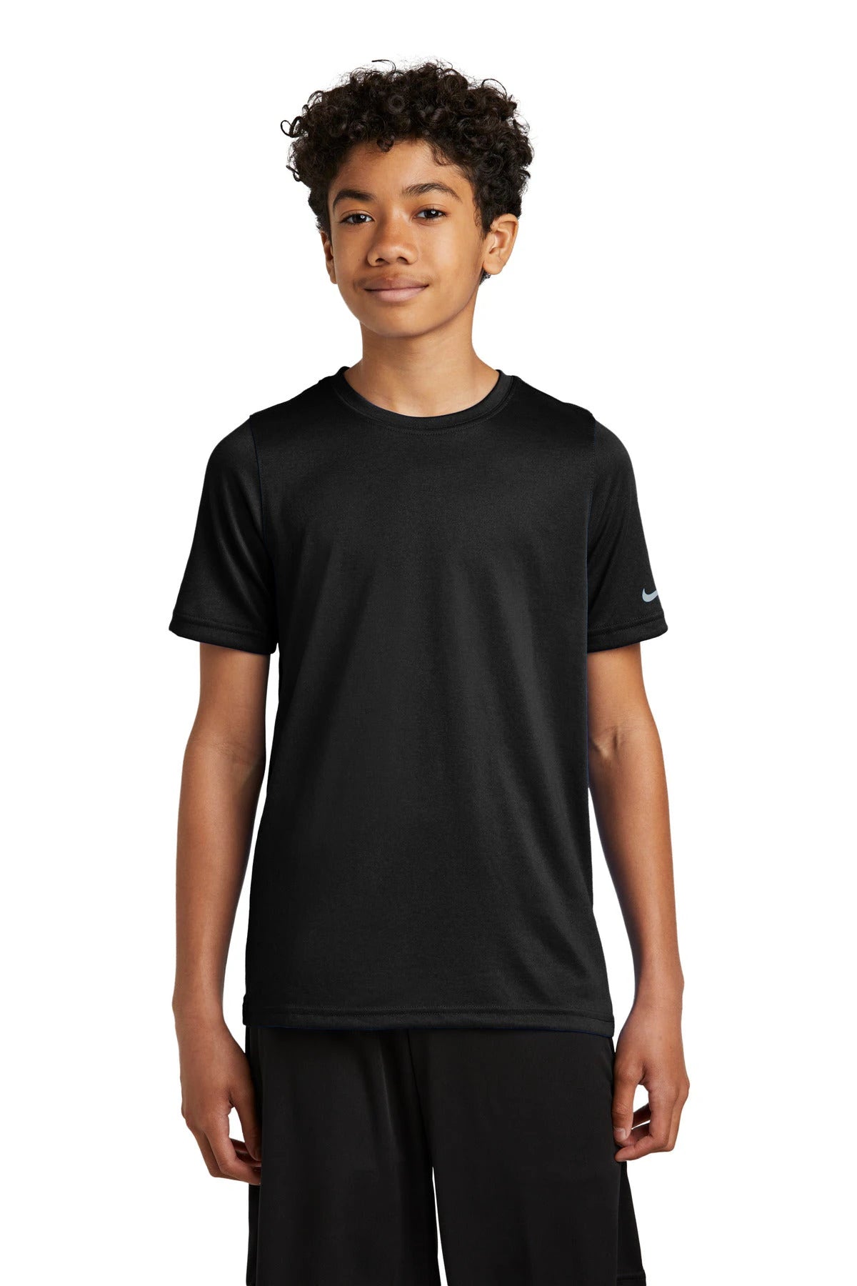 Ashwaubenon High School Football (Boys) - Black Nike Youth Swoosh Sleeve rLegend Tee NKDX8787 (model)