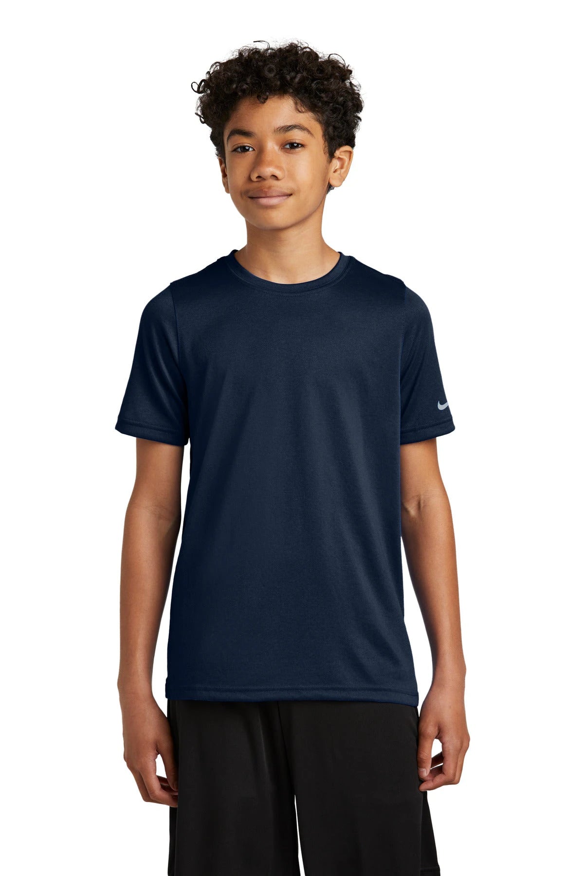Ashwaubenon High School Football (Boys) - College Navy Nike Youth Swoosh Sleeve rLegend Tee NKDX8787 (model)