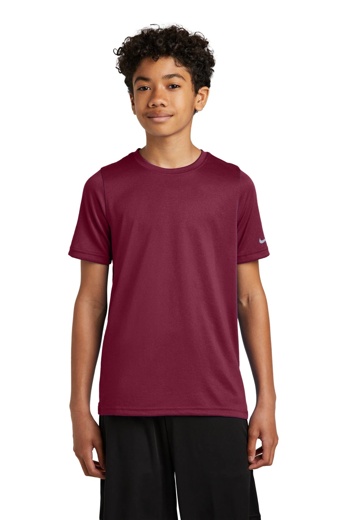 Ashwaubenon High School Football (Boys) - Team Maroon Nike Youth Swoosh Sleeve rLegend Tee NKDX8787 (model)