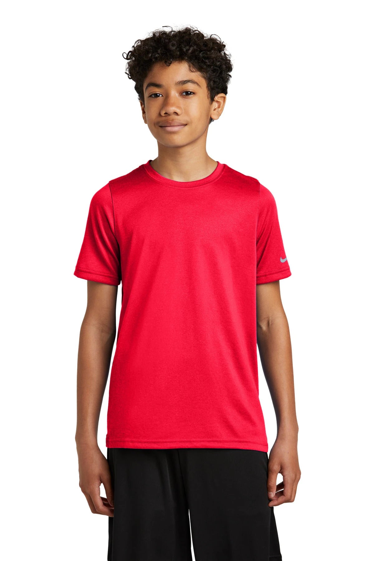 Ashwaubenon High School Football (Boys) - University Red Nike Youth Swoosh Sleeve rLegend Tee NKDX8787 (model)
