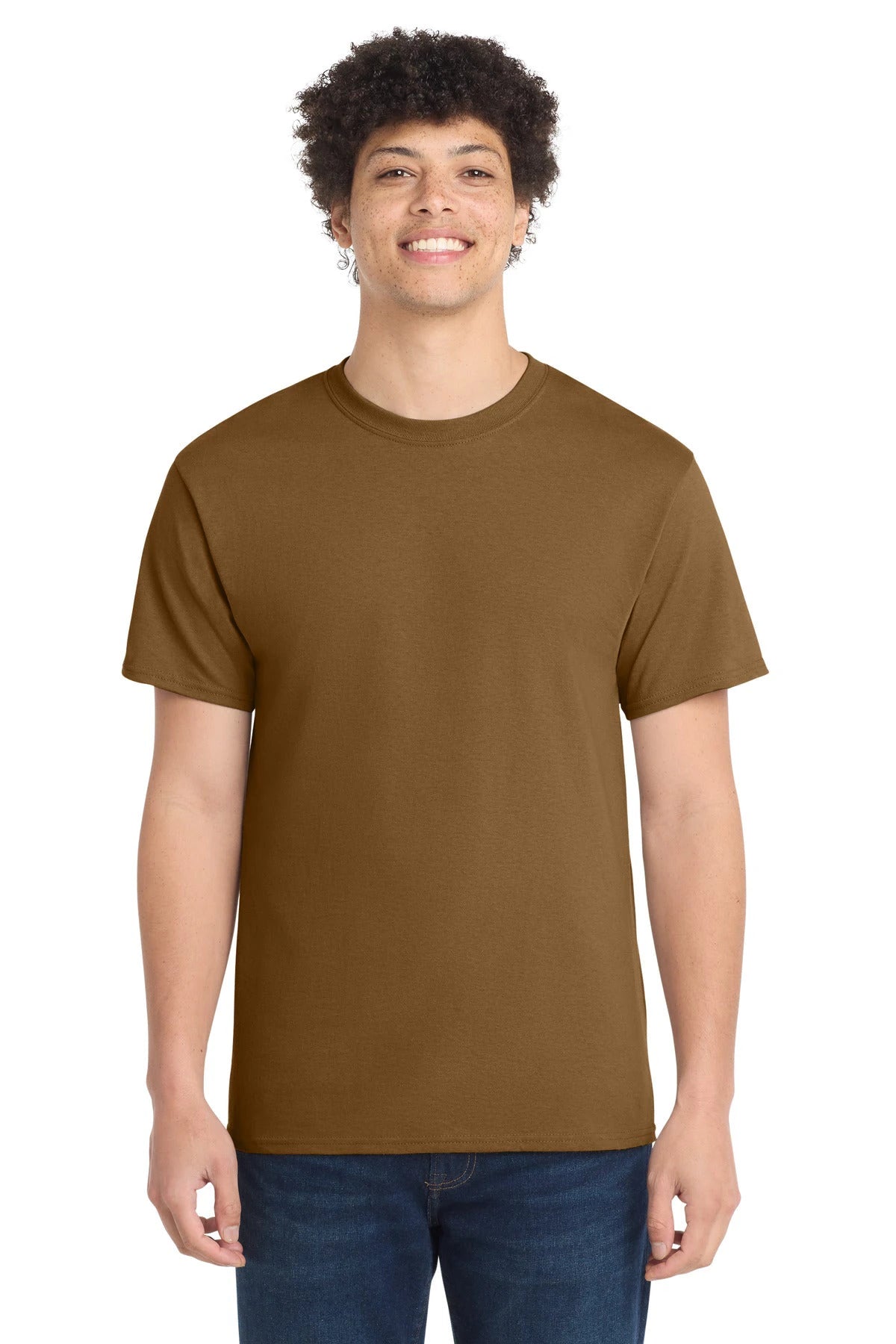 Ashwaubenon High School Football (Boys) - Duck Brown Port & Co Core Cotton Tee. PC54 (model)