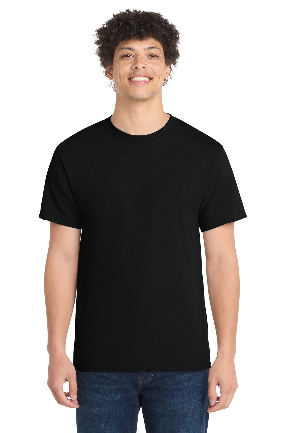 Ashwaubenon High School Football (Boys) - Jet Black Port & Co Core Cotton Tee. PC54 (model)