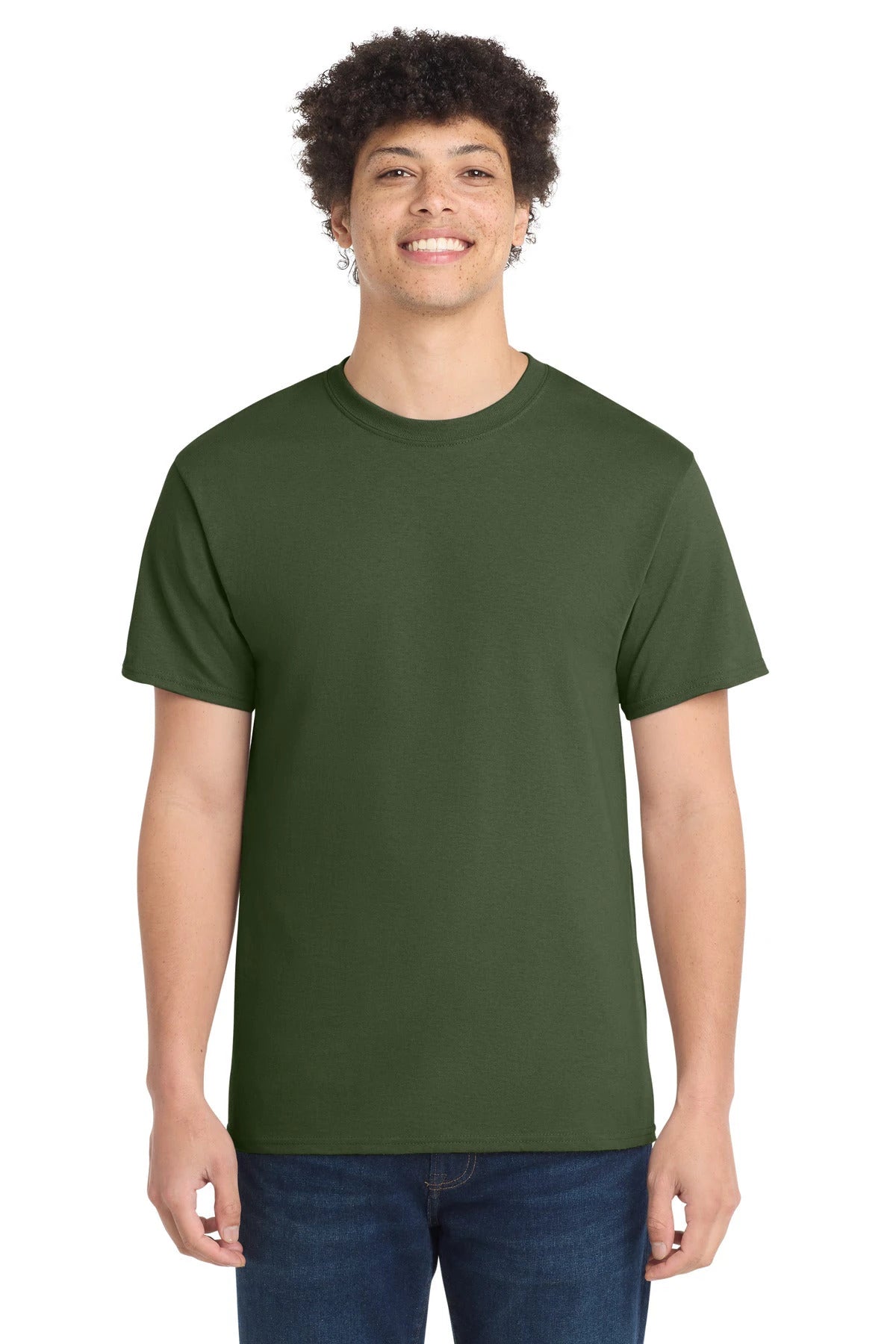 Ashwaubenon High School Football (Boys) - Olive Port & Co Core Cotton Tee. PC54 (model)