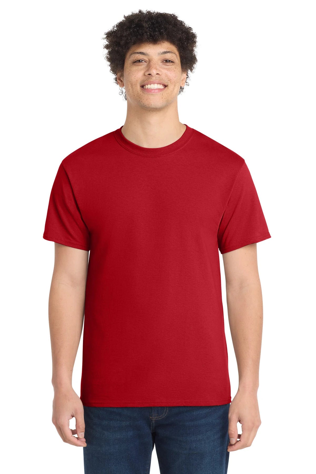 Ashwaubenon High School Football (Boys) - Red Port & Co Core Cotton Tee. PC54 (model)