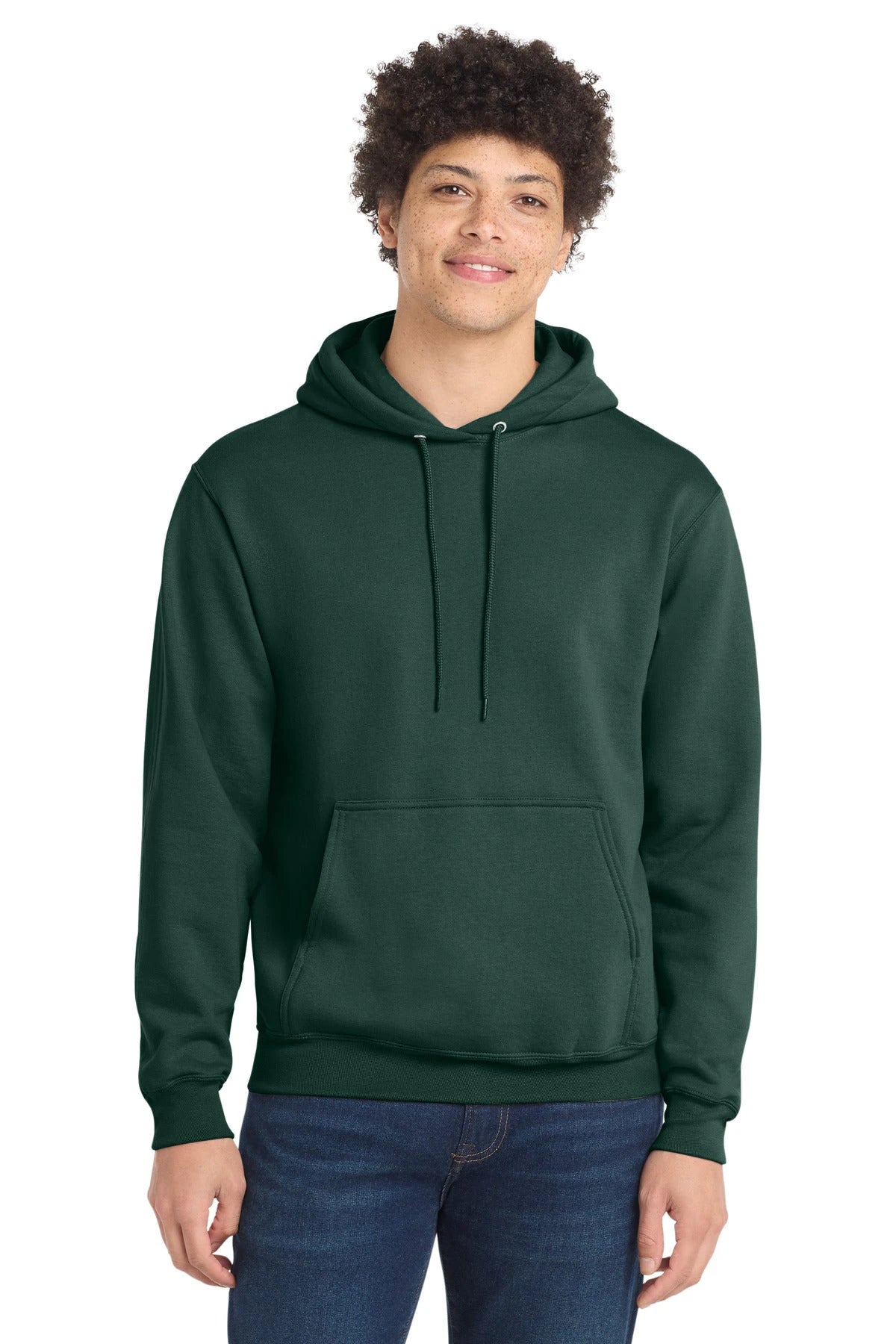 Ashwaubenon High School Football (Boys) - Dark Green Port & Co Core Fleece Pullover Hooded Sweatshirt. PC78H (model)