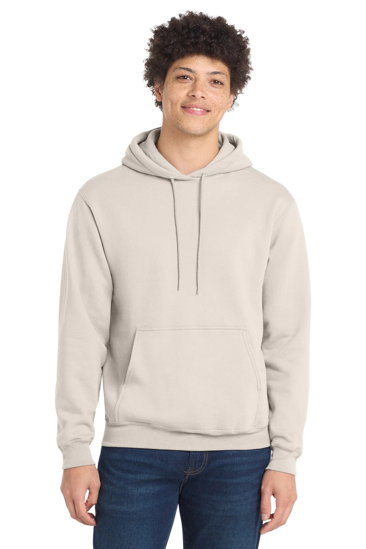 Ashwaubenon High School Football (Boys) - Natural Port & Co Core Fleece Pullover Hooded Sweatshirt. PC78H (model)