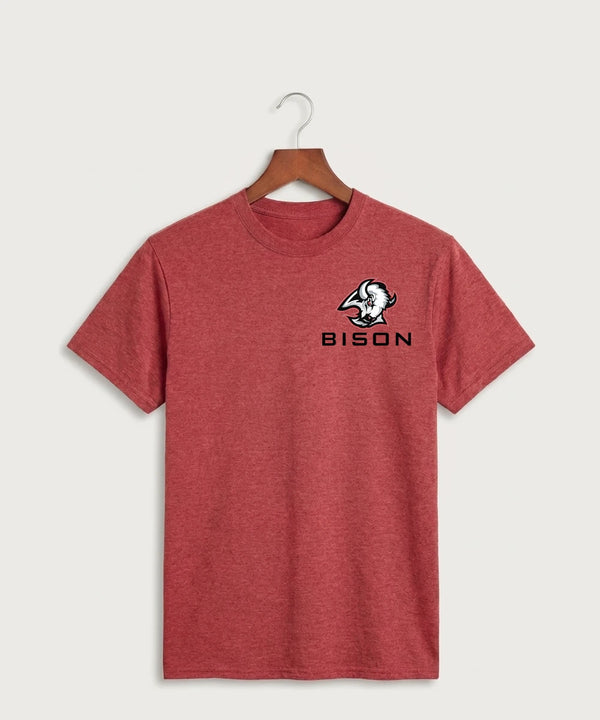 Buffalo High School Football (Boys) - Heather Red Port & Co Core Cotton Tee. PC54