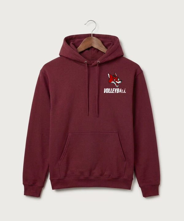 Ely Memorial High School Volleyball (Girls) - Cardinal Port & Co Core Fleece Pullover Hooded Sweatshirt. PC78H