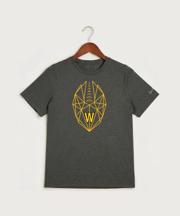 Warroad High School Football (Boys) - Dark Smoke Heather Nike Youth Swoosh Sleeve rLegend Tee NKDX8787