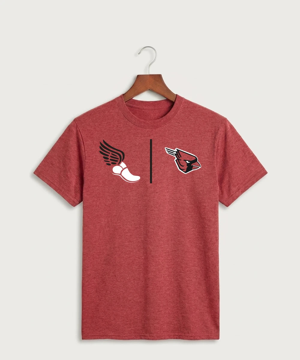 GF E2E Test 02 Track and Field - Heather Red Port & Co Core Cotton Tee. PC54