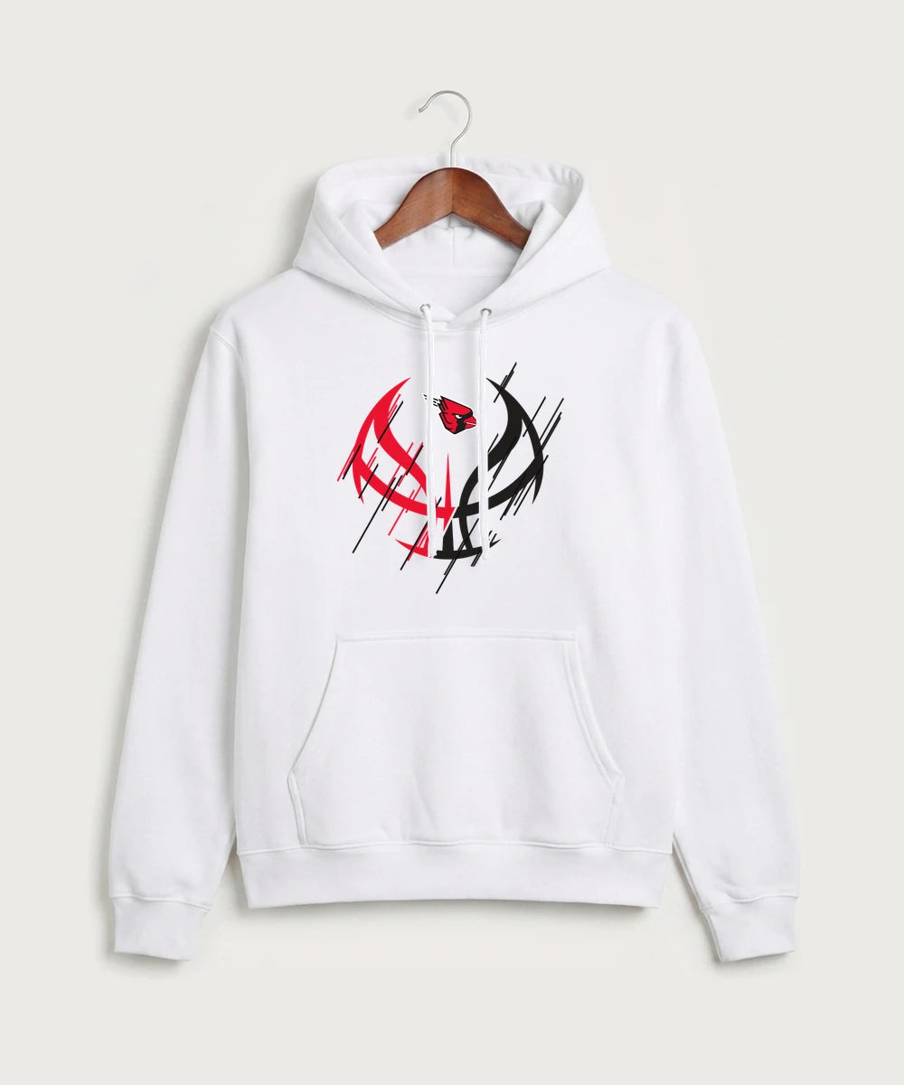 Forreston Basketball - White Port & Co Core Fleece Pullover Hooded Sweatshirt. PC78H