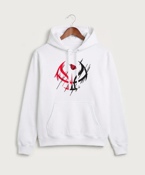 Forreston Basketball - White Port & Co Core Fleece Pullover Hooded Sweatshirt. PC78H