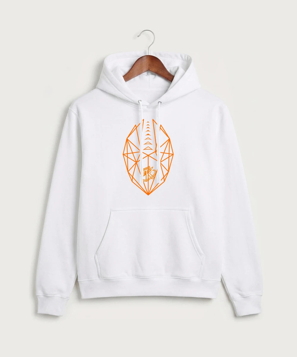 Underwood High School Football (Boys) - White Port & Co Core Fleece Pullover Hooded Sweatshirt. PC78H