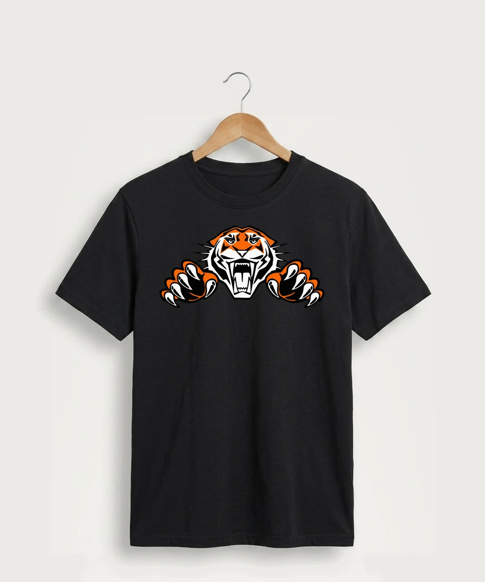 Pine River Backus High School Football (Boys) - Jet Black Port & Co Core Cotton Tee. PC54