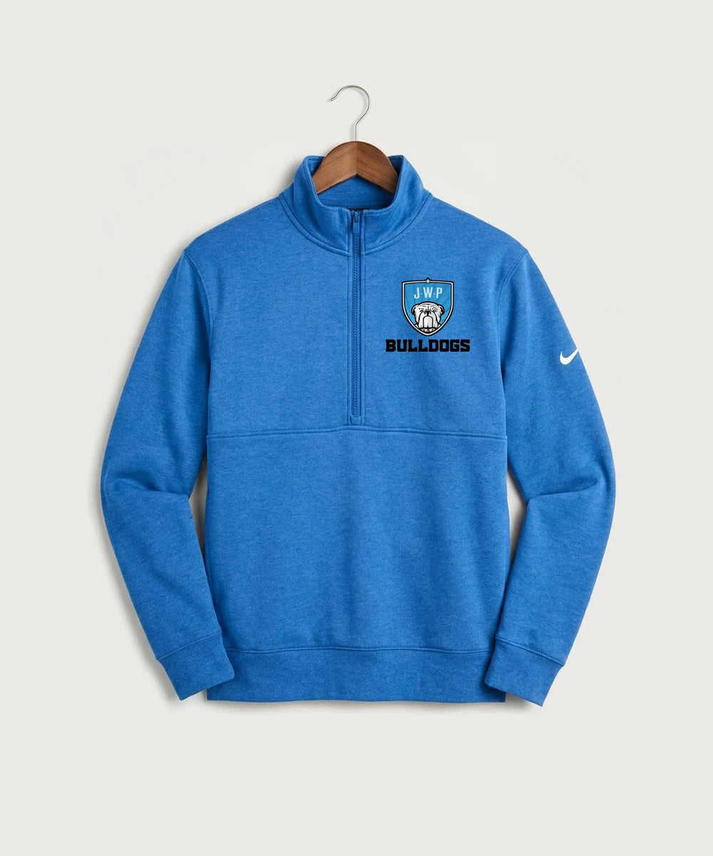 Janesville Waldorf Pemberton Volleyball (Girls) - Light Game Royal Heather Nike Club Fleece Sleeve Swoosh 1/2-Zip NKDX6718