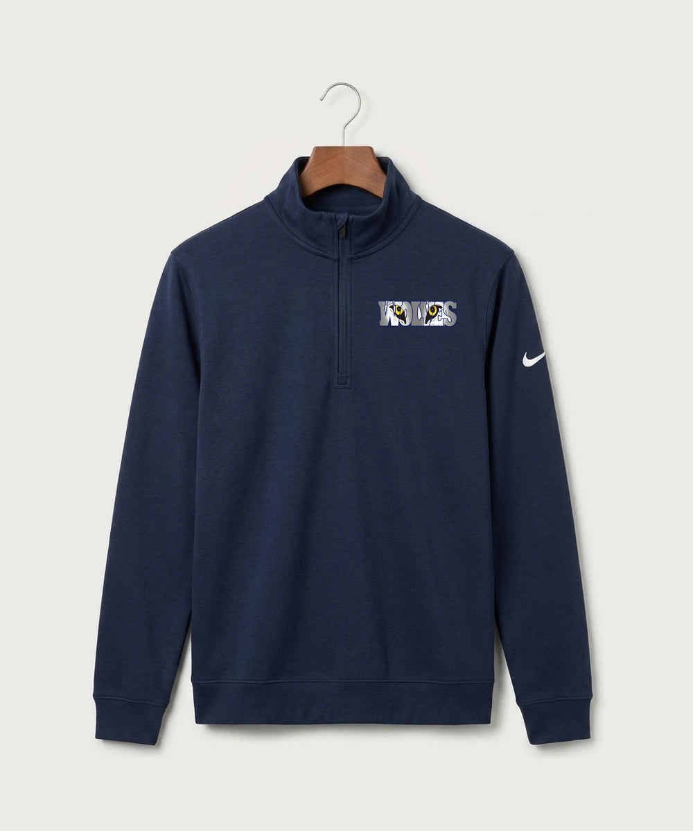 Walker Hackensack Akeley Volleyball (Girls) - Midnight Navy Nike Club Fleece Sleeve Swoosh 1/2-Zip NKDX6718